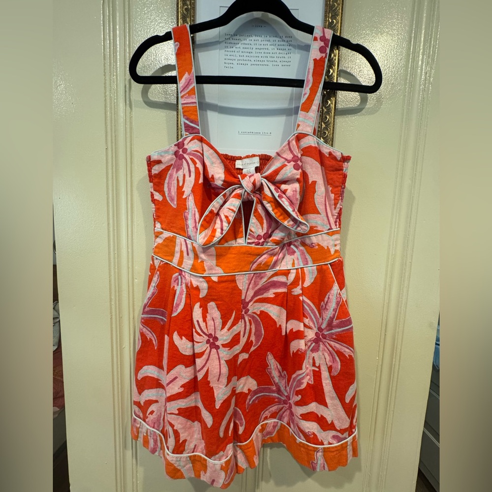 House of Harlow 1960 Orange and Pink Floral Dress